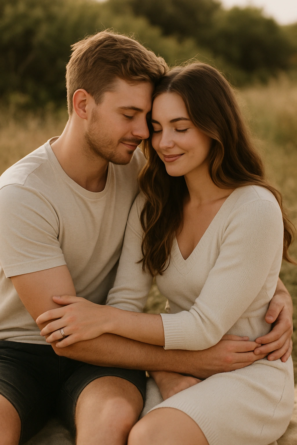 Australian couple cuddling